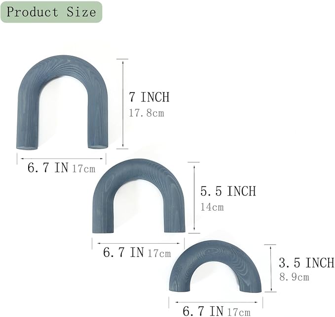 3Pcs wood arch Decor Accents - Decorative home table Arch Modern boho Minimalist Coffee table bookshelf living Room Entryway aesthetic Decorations Objects - LeafyLoom