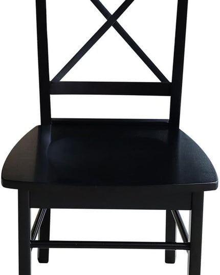 International Concepts Set of Two X-Back Dining Chair, Black - LeafyLoom