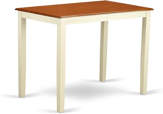 East West Furniture YAKE5-WHI-W 5 Piece Kitchen Counter Set Includes a Rectangle Dining Room Table and 4 Dining Chairs, 30x48 Inch, Buttermilk & Cherry - LeafyLoom
