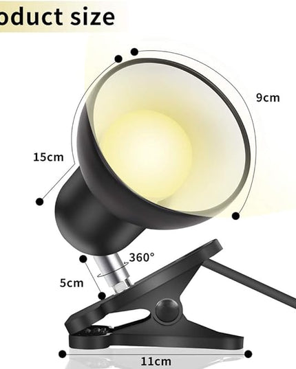 Sun-Rising Desk lamp,360° Rotation Clip on Lamp Portable Book Reading Light,Clamp on Desk/Table/Bunk Bed/Cupboard Home Lighting, (Seven Colors for Your Choice) White 2" - LeafyLoom