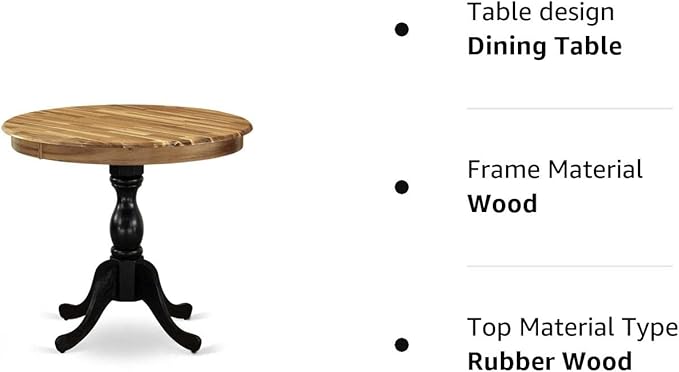 East West Furniture Dining Table, 36x36 Inch, AMT-ANB-TP - LeafyLoom