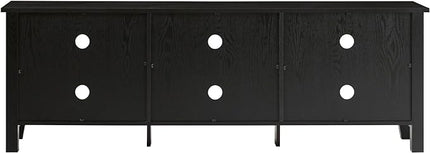 Walker Edison Wren Classic 6 Cubby TV Stand for TVs up to 80 Inches, 70 Inch, Black - LeafyLoom