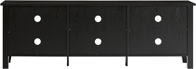 Walker Edison Wren Classic 6 Cubby TV Stand for TVs up to 80 Inches, 70 Inch, Black - LeafyLoom