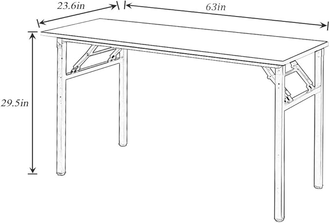 SogesGame 62 inches Computer Desk Folding Table Small Writing Desk Compact Desk Foldable Desk No Install Needed,White,LP-AC5WW-157 - LeafyLoom
