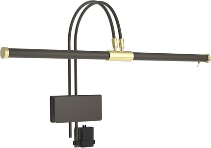Cocoweb 22" LED Grand Piano Light in Mahogany Bronze with Brass Accents with Dimmer Clip - LeafyLoom