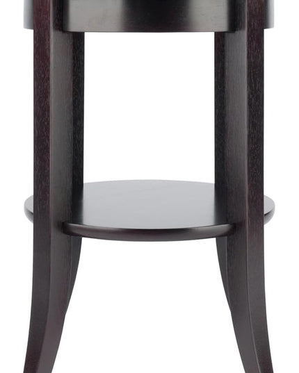 Winsome Genoa Rectangular Coffee Table with Glass Top and Shelf & Wood Genoa Occasional Table, Espresso - LeafyLoom