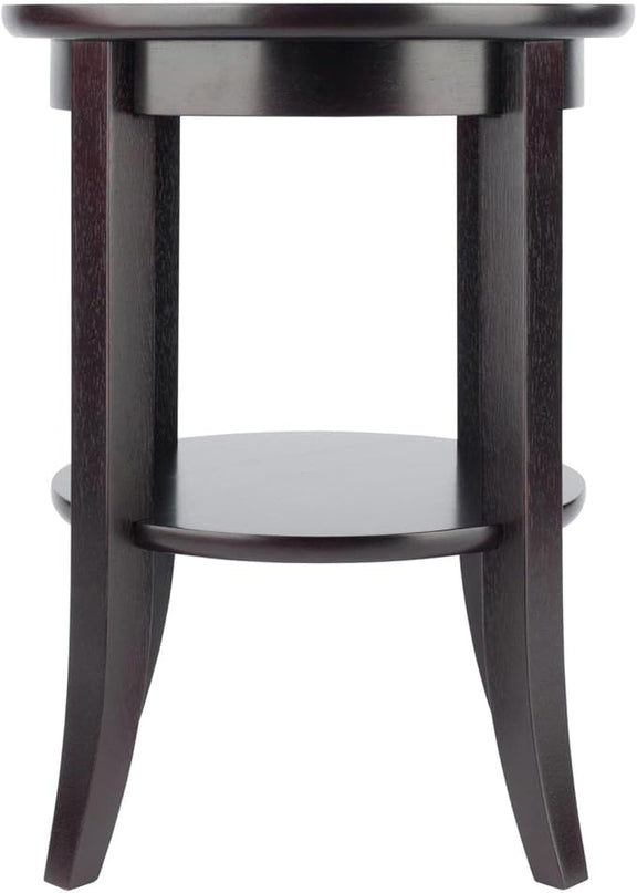 Winsome Genoa Rectangular Coffee Table with Glass Top and Shelf & Wood Genoa Occasional Table, Espresso - LeafyLoom