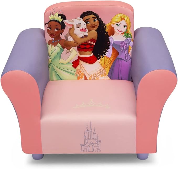 Delta Children Kids Character Upholstered Chair, Disney Princess - LeafyLoom