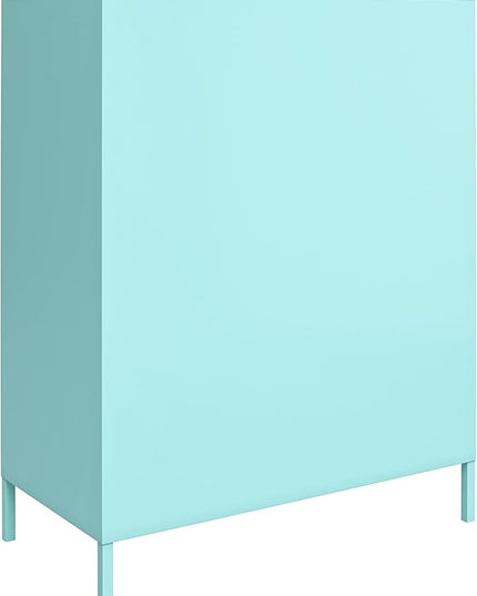 Novogratz Cache 2 Door Metal Locker Storage, Mint Cabinet - LeafyLoom