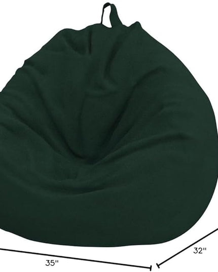 Stuffed Animal Storage Bean Bag Chair Cover (No Filler)for Kids and Adults.Soft Premium Corduroy Stuffable Beanbag for Organizing Children Plush Toys or Memory Foam Extra Large 300L (Green) - LeafyLoom