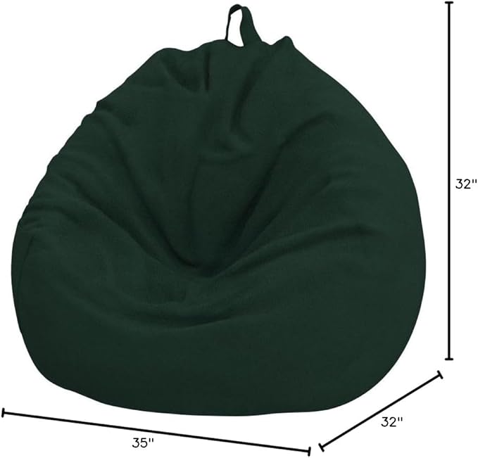 Stuffed Animal Storage Bean Bag Chair Cover (No Filler)for Kids and Adults.Soft Premium Corduroy Stuffable Beanbag for Organizing Children Plush Toys or Memory Foam Extra Large 300L (Green) - LeafyLoom