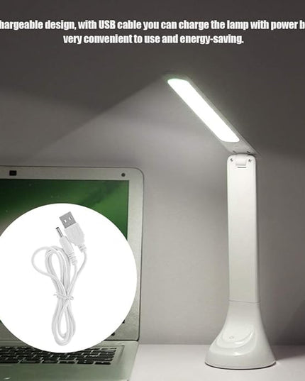 Led Desk Lamp,EyeCaring Table Lamps,Rechargeable Folding Led Light Desk Table Desktop Lamp Eye Care for Reading Study Lighting,Dimmable Office Lamp with USB Charging Port - LeafyLoom