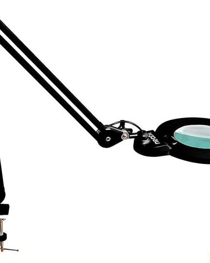 Neatfi XL Bifocals 1,200 Lumens Super LED Magnifying Lamp with Clamp, 3 Light Modes, Correlated Color Temperature Control (3000K-4500K-6000K), 12W, 120 Pcs SMD LED (Black, 6 Inch Lens) - LeafyLoom