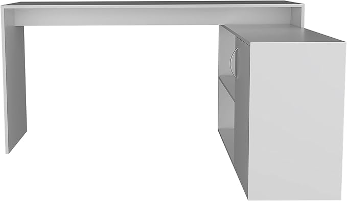NicBex Kimberly-DW-00006-LWJ Home Office Desks, 59.6"x45.9"x30.1", White - LeafyLoom