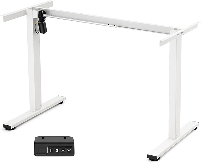 TOPSKY Single Motor 2-Stage Electric Adjustable Standing Computer Desk for Home and Office with 27.1"-44.8" Adjustable Height Range DF00.01 (White Frame only) - LeafyLoom