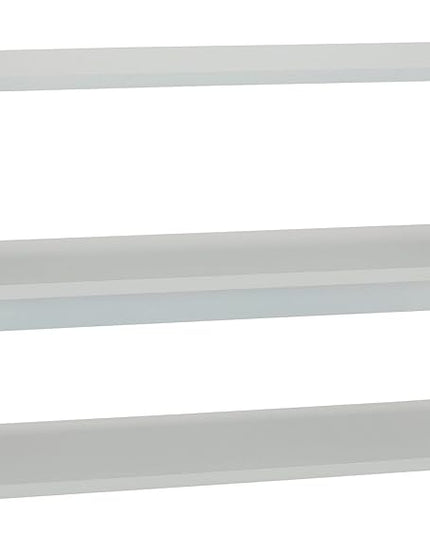 Household Essentials Jamestown Wide 3 Shelf Open Storage Bookshelf Scandinavian White and White Metal - LeafyLoom