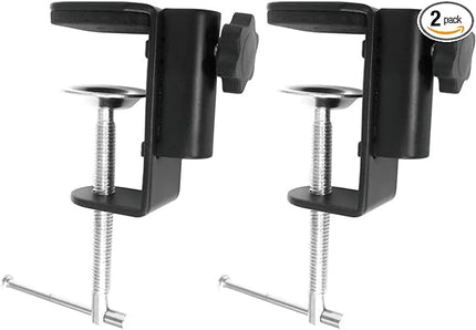 Desk lamp Clamp: 2PACK 1/2 Enlarge Hole Replacement C Clamp Desk Light,Magnifying Glass w/ Light,Table Mic Stand,Mic Arm Desk Mount, Phone Holder,for Office Work Task (M Black) (C CLAMP SMALL) - LeafyLoom