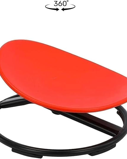 Giggle & Play Kids Swivel Chair, Sensory Spinning Chair, Body Balance Physical Therapy Equipment, Autism Swivel Chair, Montessori Carousel Spinning Toy Chair - 360° Sit and Spin (Red) - LeafyLoom