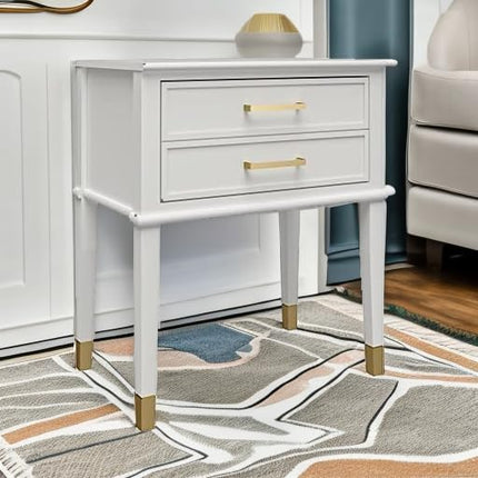 CosmoLiving by Cosmopolitan Westerleigh End Table, White - LeafyLoom