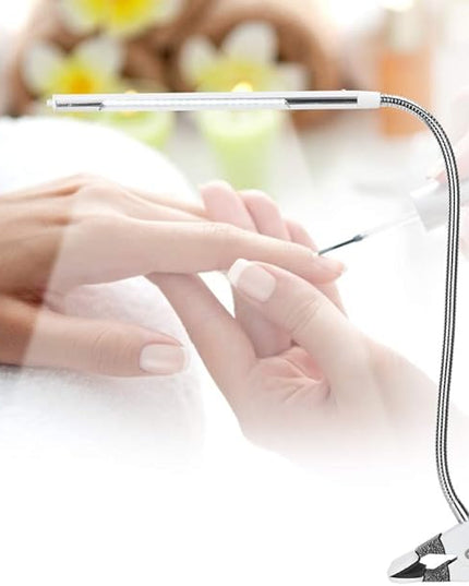 FILFEEL LED Clip - Portable Flexible Neck Desk Light for Tattoo/Manicure/Makeup USB Interface(Pearl White) - LeafyLoom