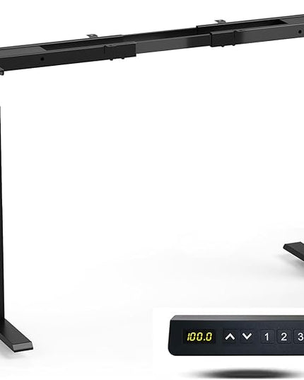 Standing Desk Frame Dual Motor- 3 Tier Heavy Duty Electric Desk Legs, Adjustable Desk Frame, Sit Stand Desk Frame, Black Frame - LeafyLoom