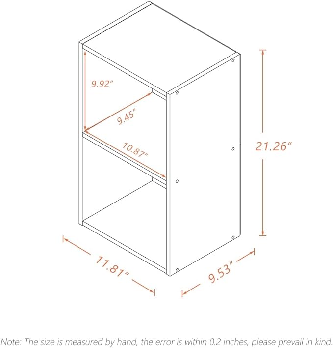 Basic Open Shelf Bookcase - 2-Tier Small Tiny Wooden Cube Storage Shelves Split Bookshelf, White - LeafyLoom