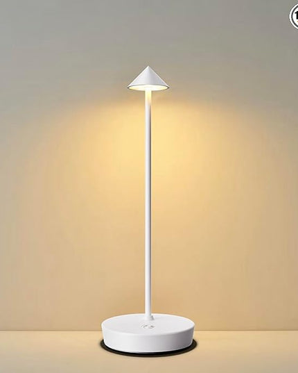 Rechargeable Cordless Table Lamp, 6000mAh LED Battery Operated Desk Lamp Touch 3 Color Stepless Dimming Portable Outdoor Waterproof Table Light for Patio/Restaurant/Dining/Home (white) - LeafyLoom