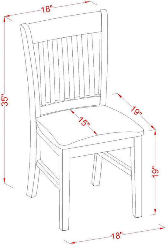 East West Furniture NOFK5-MAH-C 5 Piece Kitchen Set Includes a Rectangle Dining Room Table with Butterfly Leaf and 4 Linen Fabric Upholstered Chairs, 32x54 Inch - LeafyLoom