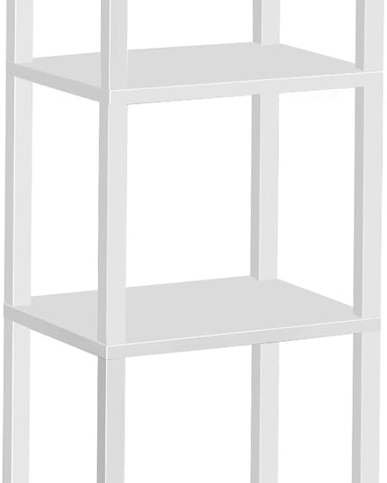 TUTOTAK Bookshelf, 4-Tier Tall Book Shelf, Narrow Bookcase for Small Space, DIY Stackable Bookshelf, for Living Room, Office, Study, Entryway, Industrial, White BS01BW004 - LeafyLoom