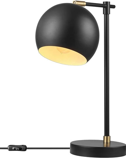 Globe Electric Novogratz x 65785 Charlotte 18" Table Lamp, Matte Black, Brass Accents - LeafyLoom