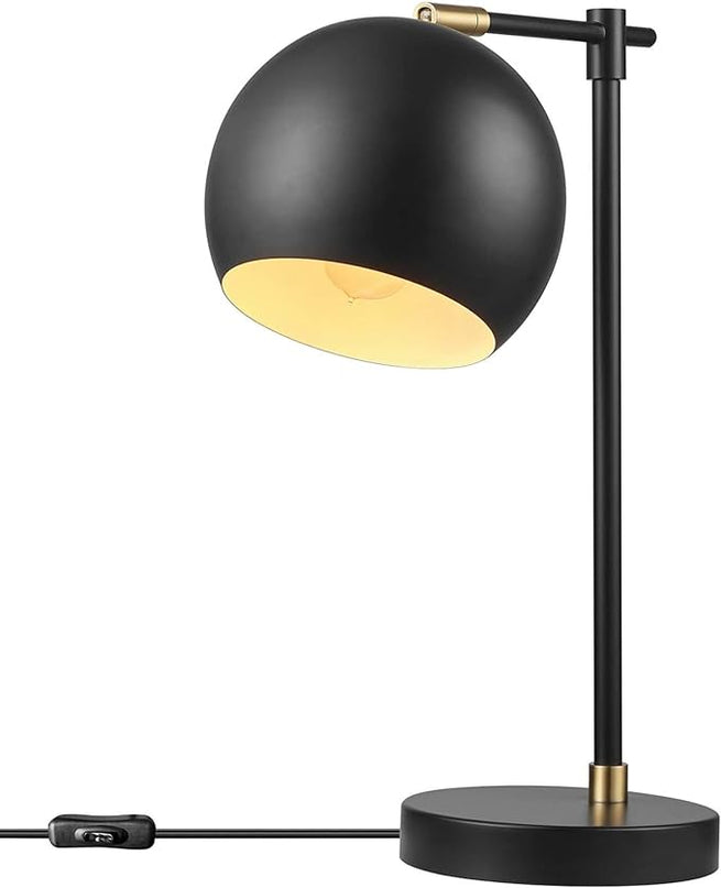 Globe Electric Novogratz x 65785 Charlotte 18" Table Lamp, Matte Black, Brass Accents - LeafyLoom