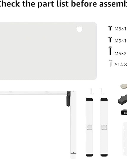 MOUNTUP Height Adjustable Electric Standing Desk Whole-Piece, 48 x 24 Inches Quick Assembly Sit Stand Desk, Stand Up Desk with Memory Controller, Ergonomic Desk, White - LeafyLoom