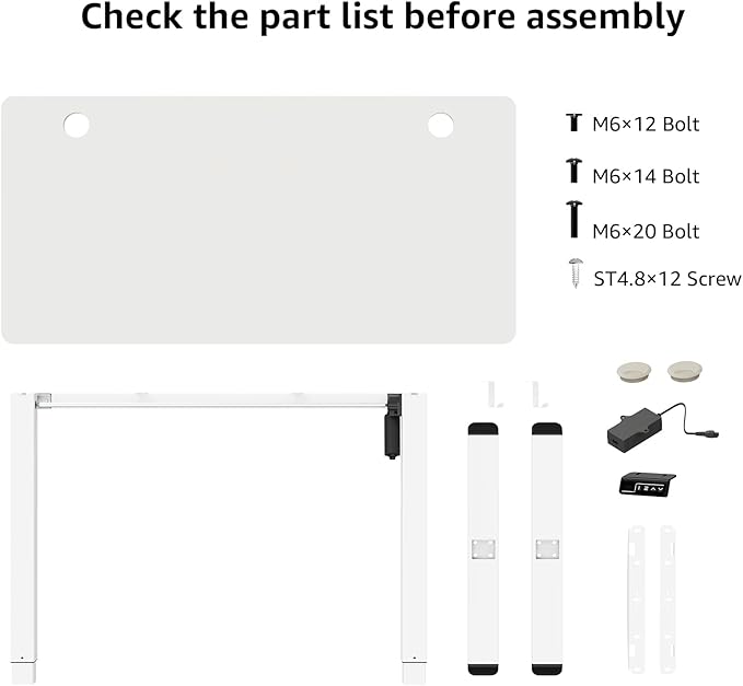 MOUNTUP Height Adjustable Electric Standing Desk Whole-Piece, 48 x 24 Inches Quick Assembly Sit Stand Desk, Stand Up Desk with Memory Controller, Ergonomic Desk, White - LeafyLoom
