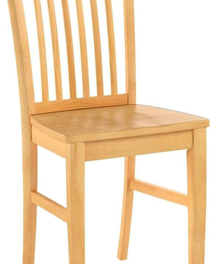 East West Furniture Norfolk Dining Slat Back Wooden Seat Chairs, Set of 2, Oak - LeafyLoom
