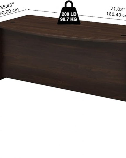 Bush Business Furniture Studio C 72-inch W Bow Front Computer Desk, Black Walnut (SCD172BW) - LeafyLoom