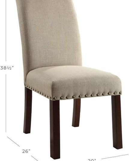 HomePop Classic Parsons Dining Chairs, Tan (Set of 2) - LeafyLoom