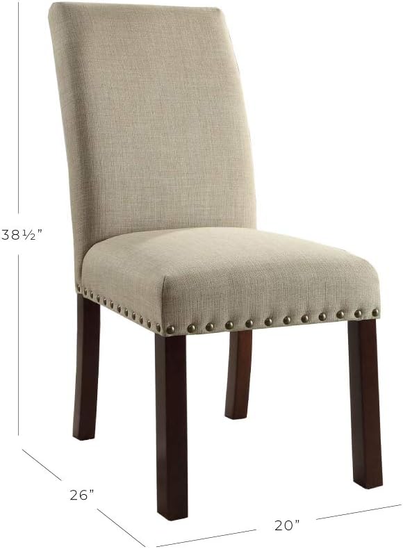 HomePop Classic Parsons Dining Chairs, Tan (Set of 2) - LeafyLoom