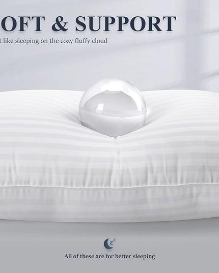 COZSINOOR Bed Pillows for Sleeping [Pack of 2] Cozy Dream Series Hotel Quality Pillows Premium Plush Fiber, Breathable Cooling Cover Skin-Friendly for Side Back and Stomach Sleepers - LeafyLoom