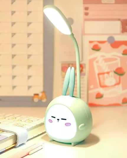 Portable LED Desk Lamp with Night Light Cute Bunny Foldable USB Charge Reading Light for Bedroom Kids Bedside Study (Green) - LeafyLoom