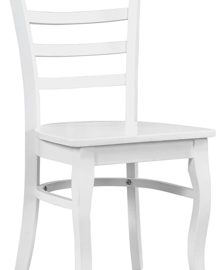 Lexicon Wood Dining Chairs, Solid Rubber Wood Armless Kitchen & Dining Room Chairs, Easy to Assemble Wooden Dining Chairs, Modern Dining Chair, White Dining Chairs Set of 2 - LeafyLoom