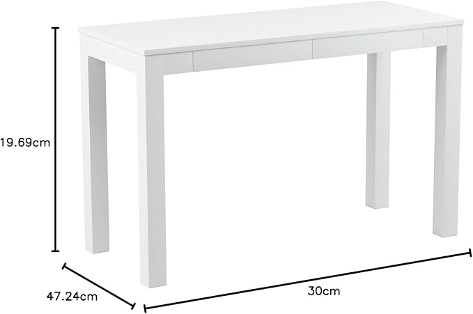 Parsons Xl Desk with 2 Drawers, White - LeafyLoom