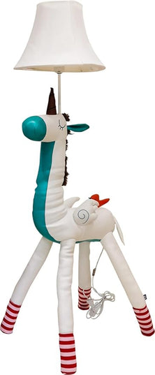 Floor Lamp, Easy-Care Artificial Leather Kids Floor Lamp for Bedroom, 51 Inch Tall White Unicorn Hand-Stitched Design Standing Lamp, Package Come with an E26 LED Bulb (White Unicorn) - LeafyLoom