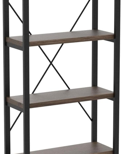 4 Tier Bookshelf, Solid Wood Bookcase Shelf Storage Organizer, Vintage Storage Rack with Open Shelves Rustic Standing Bookshelves for Living Room,Bedroom Rustic Brown(AY01-4tier) - LeafyLoom