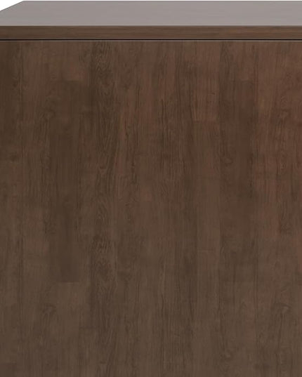 SIMPLIHOME Harper SOLID HARDWOOD 60 Inch Wide Mid Century Design Sideboard Buffet in Walnut Brown, For the Dining Room and Kitchen - LeafyLoom