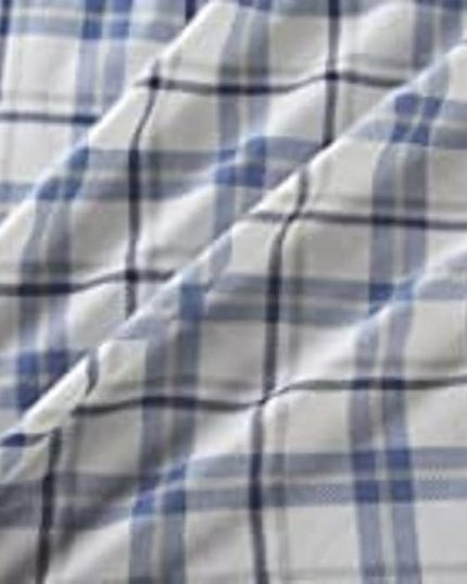 Comfort Spaces Cotton Flannel Breathable Warm Deep Pocket Sheets with Pillow Case Bedding, Cal King, Blue Plaid 4 Piece - LeafyLoom