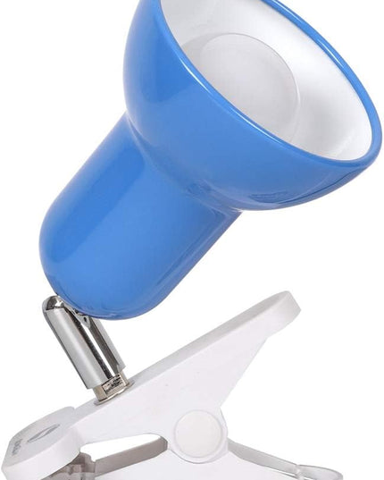 Sun-Rising Clip lamp,360° rotation Clip on Lamp Portable Book Reading Light,Clamp on Desk/Table/Bunk Bed/Cupboard Home Lighting, (Desk lamp,seven colors for your choice) Blue - LeafyLoom