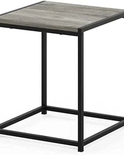 FURINNO Camnus Modern Living End Table, French Oak Grey, 15.75 in x 15.75 in x 17.83 in - LeafyLoom