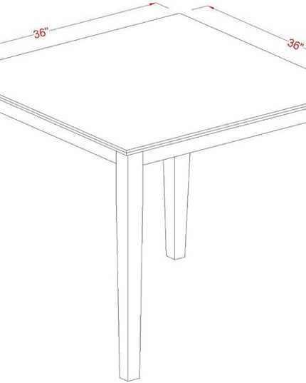 East West Furniture PBCH3-BLK-LC 3 Piece Kitchen Counter Height Dining Table Set Contains a Square Pub Table and 2 Faux Leather Upholstered Chairs, 36x36 Inch, Black & Cherry - LeafyLoom