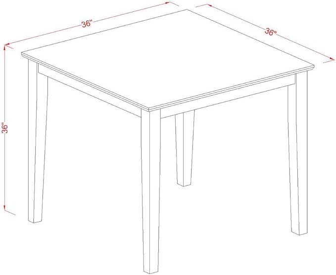 East West Furniture PBCH3-BLK-LC 3 Piece Kitchen Counter Height Dining Table Set Contains a Square Pub Table and 2 Faux Leather Upholstered Chairs, 36x36 Inch, Black & Cherry - LeafyLoom