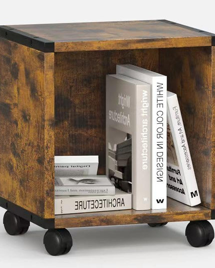 Cube Storage Organizer with Wheels Connect Firmly to Each Other, Book Shelf Assembly Required, Suitable for Room Decor, Closet Organizers and Storage, Display Shelf (Rustic Brown, 10.39*10.39"+Wheels) - LeafyLoom